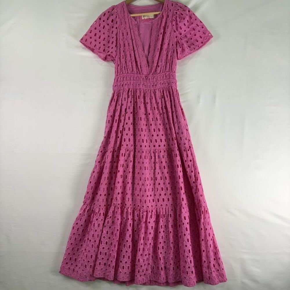 Pink Eyelet Maxi Dress - Women's Summer Dress